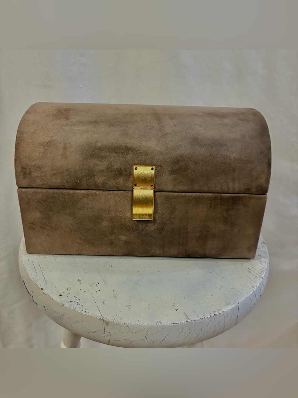 Vtg Neiman Marcus Casket Style 70s Jewelry Box Inc Tasseled Key Made In Italy